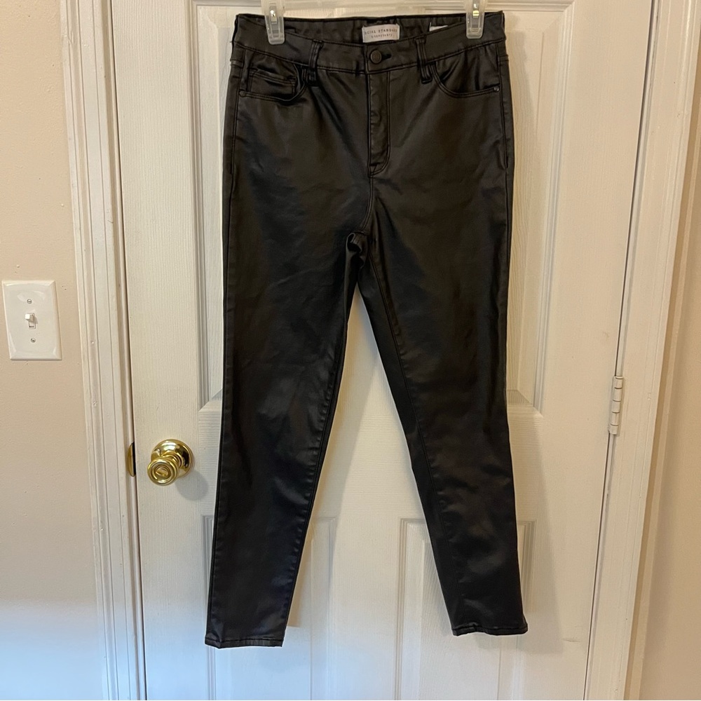 Social Standard By Sanctuary Women’s Ankle Skinny Faux Leather Pants Sz 10 Black
